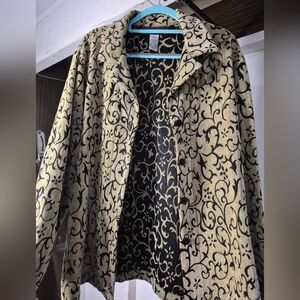 Vtg Chenille Paisley Blazer